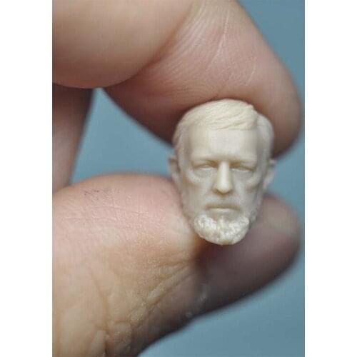 Blank 1/18 Scale The Elderl Obi-Wan Head Sculpt Unpainted Fit 3.75" Figure
