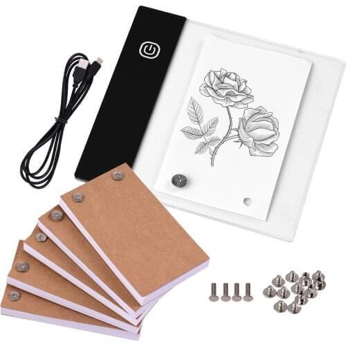 Mini Light Pad LED Lightbox 300 Sheets Flip Book Kit with Tablet Design with Hole Flipbook Paper Screws for Drawing Tracing