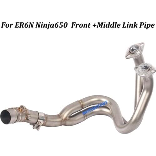 Motorcycle Exhaust Modified Muffler Front Middle Connection Link Pipe Slip on For Kawasaki ER6N 2012-2016 Ninja650 2017-2019