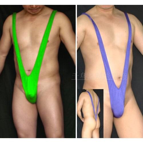 Fashion popular borat mankini swimsuit mens thong deep V-neck