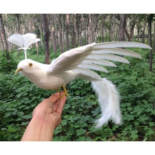 New simulation Phoenix bird model foam & furs white bird doll gift about 58cm 1236