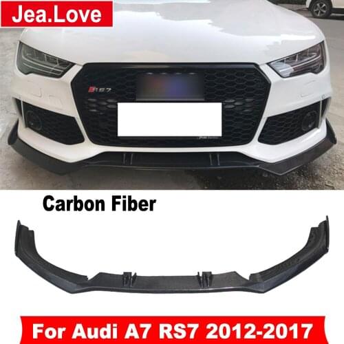 Real Carbon Fiber Front Bumper Chin Shovel Lip Diffuser Car Body Styling Part For Audi A7 Modified RS7 Or Real RS7 2012-2017