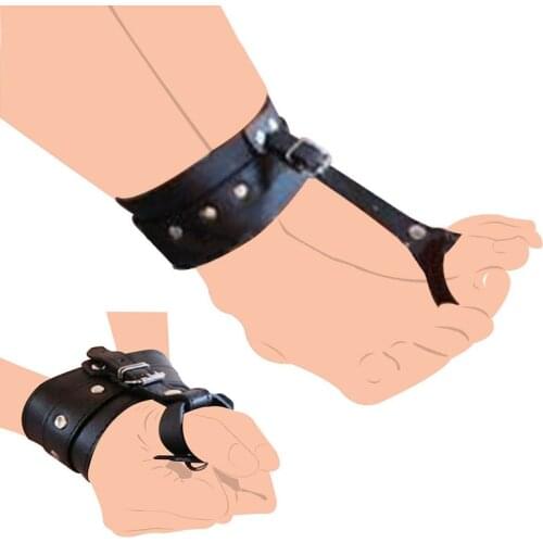 Cosplay Ankle Wrist Hogtie Strap with Toes Sex BDSM Bondage Restraint PU Leather Hand Wrist To Thumbs Cuffs Bondage Belts