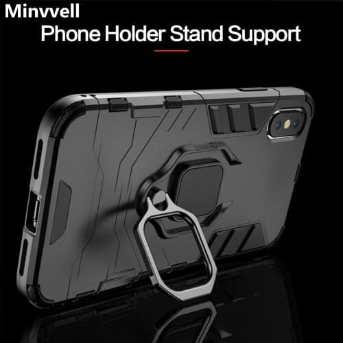 4 In 1 Shockproof Case For iPhone 6 6S 7 8 Plus XS Case For iPhone X 5 5S Se XS Xs Max XR Magnetic Phone Finger Holders