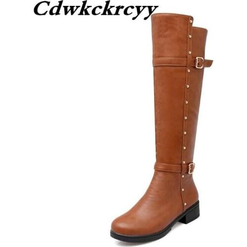 Promotional products Autumn New pattern High cylinder Chivalry boots Minimalism Leisure time rivet Women Boots plus size 34-43