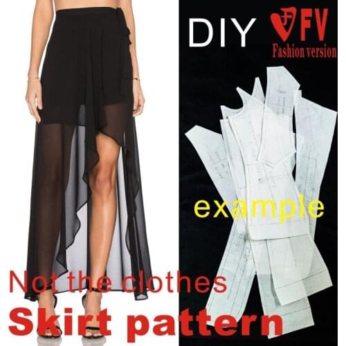 Clothing pattern womens half skirt cutting design drawing 1:1 physical pattern BBQ-30