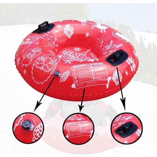 Christmas Snow Sled Dia 96cm Ski Circle Winter Amusement Ring With Handle Skiing Equipment Accessories Outdoor Inflatable Toy