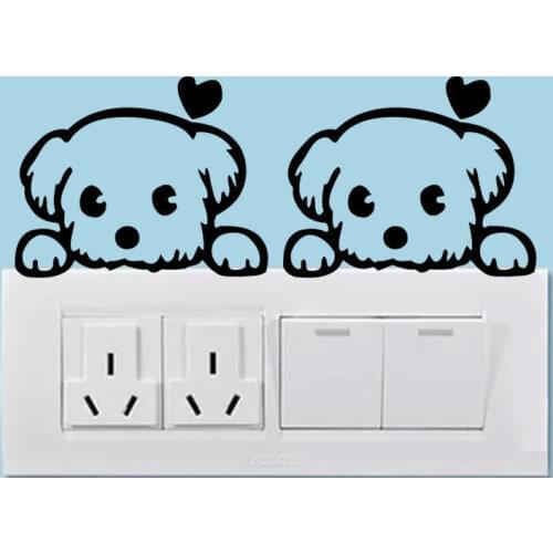 Dog Husky Baby Pet Switch Sticker Lovely Decorative Vinyl Wall Stickers 2SS0006