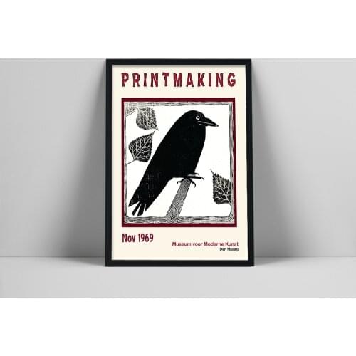 Modern Art Painting Canvas Printmaking Exhibition Poster Abstract Bird Gallery Wall Art Painting Living Room Picture Decoration