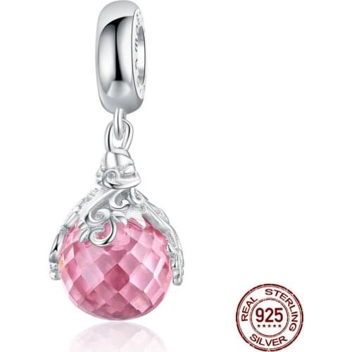 Glass crystal magic bottle pendant fit bangle & original charm bracelet & necklace DIY jewelry genuine 925 sterling silver