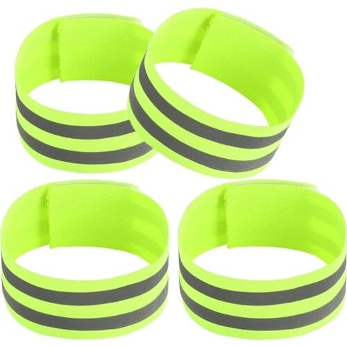 Reflective Bands Elasticated Armband Wristband Ankle Leg Straps Safety Reflector Tape Straps for Night Jogging Walking Cycling