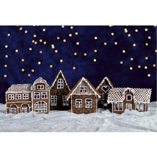 Christmas Backdrop Small House Lights Vinyl Photography Background Family New Year Xmas Party Decor Photo Booth Studio Props