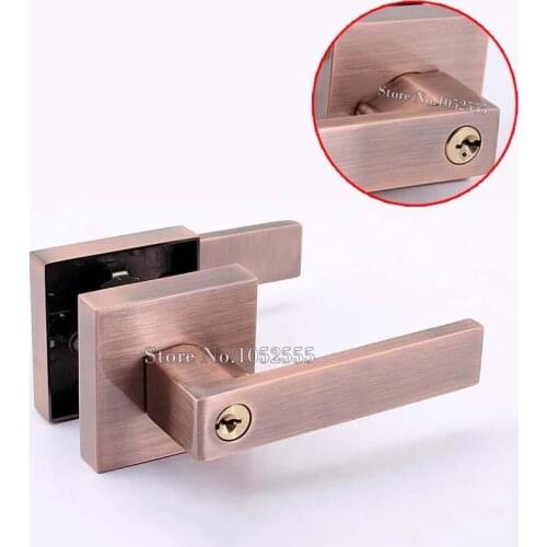 High Quality Stainless Steel Door Lock Bolt Lock Lever Handle Door Lock Lever Home Security Handle Interior Lock + Keys K113