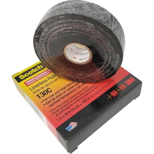 3M Scotch 69KV High voltage Insulating Professional Grade Rubber Tape 1''*10 yards