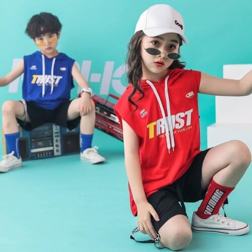 Kids Dance Wear Ballroom Hip Hop Costumes for Girls Boys T Shirt Pants Modern Show Clothes Streetwear Jazz Dancing Costumes Suit