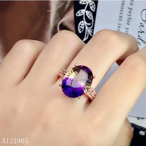 KJJEAXCMY boutique jewelry 925 sterling silver inlaid amethyst gemstone ladies luxury ring