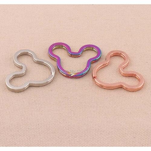 10PCS /lot Mix Color Mouse Shape Metal Key Chian Key Ring Buckle Decoration Accessories