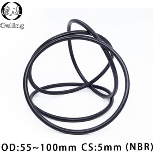 10PCS/lot Rubber Ring NBR Sealing O-Ring CS5mm OD55/60/65/70/75/80/85/90/95/100mm Nitrile O Ring Seal Oring Gasket Rings