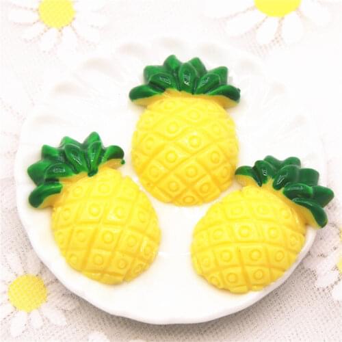 10PCS ananas pineapple fruit slice Resin Flatback Cabochon Miniature food Art Supply Decoration Charm Craft