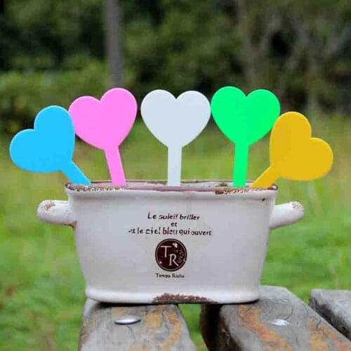 100PCS /Lot Garden Labels Plant Succulent Bonsai Tags Heart Typed Horticultural Tallies Seedling Tags Sign PVC