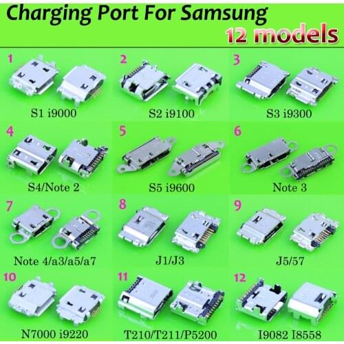 12Model 36PCS USB Charging Port Connector Plug Jack For Samsung S1 S2 S3 S4 S5 S6 Note 2 3 4 J1 J3 J5 J7 A3 A5 A7 N7000 T210