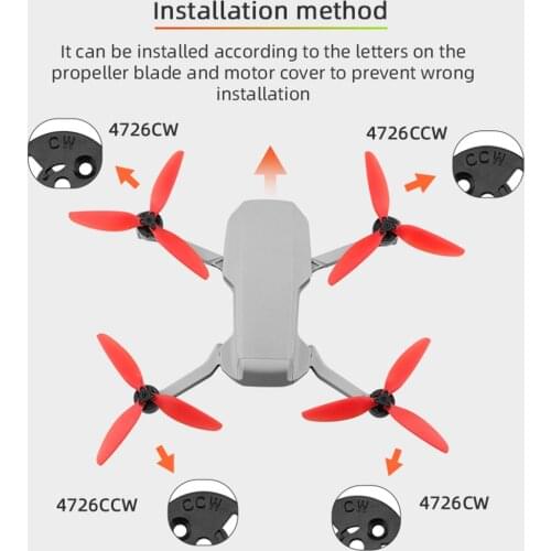 2 Pairs Drone Propellers Replacement for DJI Mavic Mini 2/Mini 3-Blades Quick Release Props Spare Part Accessories