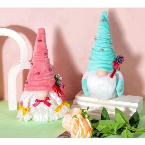 2PC Plush Christmas Gnome Doll Elf Ornaments Tabletop Figurines Gnome Gifts For Kids Birthday Present Valentines Day Home Decor