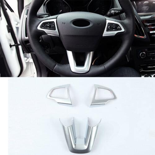 3Pcs/Set ABS Paint Car Steering Wheel Decoration Trim Sequins Sticker for Ford Focus 4 MK4 2014 2015 2016 2017 Car Accessories