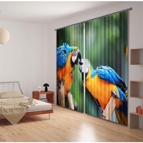 Parrot penguin 3D Blackout Window Curtains For Living room Bedding room Hotel/Office Curtain Drapes Cortinas para sala