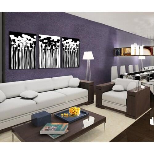 Abstract tree black and white decorative canvas print painting 3 pieces for sale wholesale and dropship is welcomed