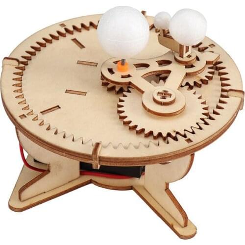 Diy Science Solar System Model Wooden Assembly Kit Sun Earth Moon Planet Experiment Technology Educational Toys For Childrens
