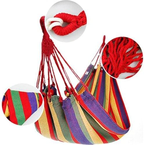 Double Wide Thick Canvas Hammock Outdoor Camping Backpackaging Leisure Swing Portable Hanging Bed Sleeping Swing Hammock