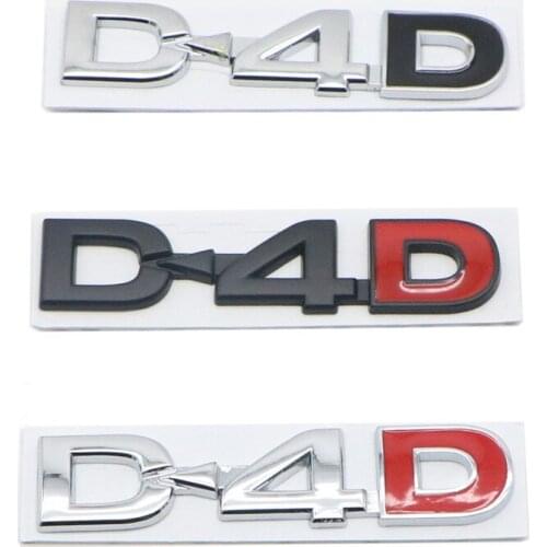 2X 3D Metal D4D D-4D Emblem Car stickers Glossy Chrome Badge Decals Emblem for Camry Highlander Yaris Corolla avensis hilux