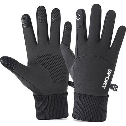 Hot Selling Winter Warm Sports Mens Gloves Touch Screen Driving Ski Windproof Outdoor Waterproof Non-Slip Fleece Gloves