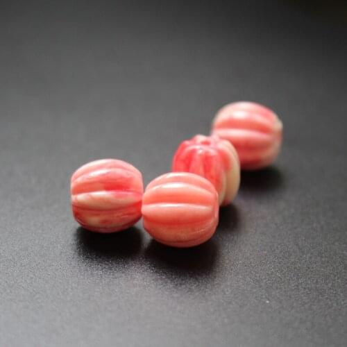 20Pcs /lot 10mm 15mm Artificial Coral beads Pumpkin Beads White&Pink Color for jewelry &DIY