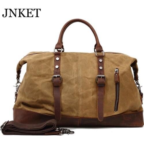 JNKET New Large Capacity Travel Bags Canvas Luggage Bag Leisure Handbags Waterproof Shoulder Bags Tote Bag