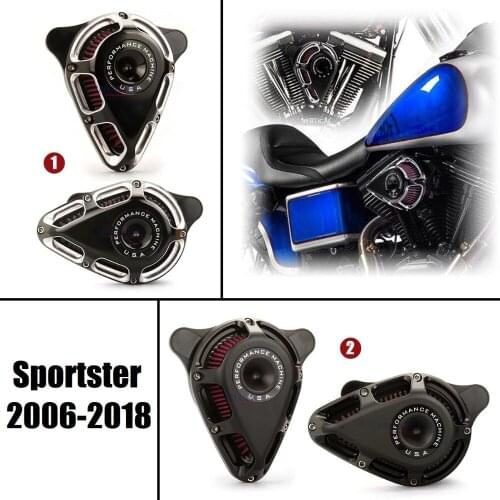 CNC cut pm triangle air cleaner Filter pm Rotatable air intake kit for Harley 1200 48 72 XL883 1200 Iron 883 Sportster 2006-2018