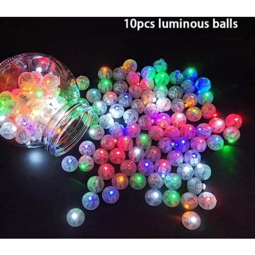 10Pcs Round Flash Ball LED Balloon Lights Mini Flash Luminous Lamps for Lantern Bar Christmas Wedding Party Decoration Lights