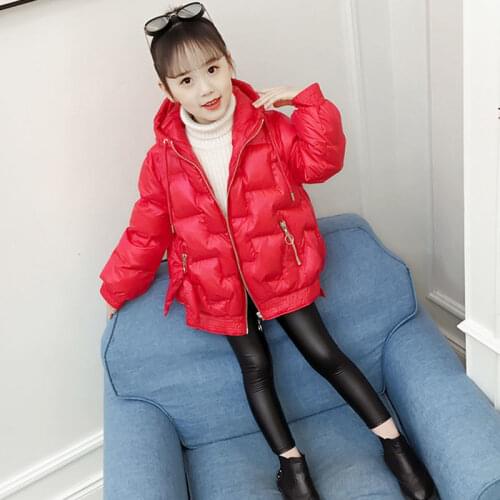 4-14Yrs Girls Jacket Outwear Kids Cotton-padded Jacket Autumn Winter Girls Warm Clothes Coat Hooed Thick Jacket for Kids Girl