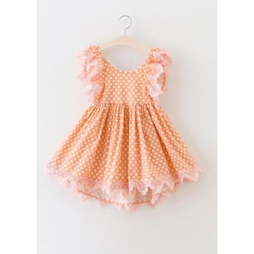 Girls summer dot lace princess dress , little girls dresses , girls costumes , 5pcs/lot ZR112