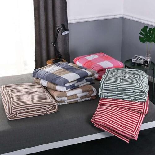 Niobomo Grid/Stripe Print Summer Quilt Blanket Comforter Bed Cover Quilting Home Textiles Suitable for Children adult free