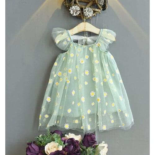 Girls Summer Dress 2021 New Fashion Flower Tutu Dress Princess Light Dresss for girls 2-6Y vestidos robe fille