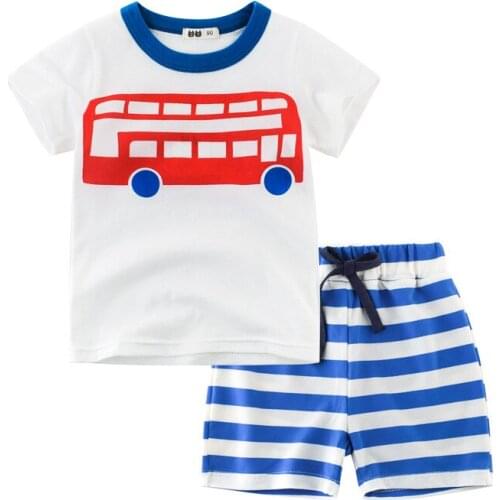 2019 summer baby clothes suit for boy ptint t shirt pants 2pcs baby suit casual toddler boy clothes sets infant clothing