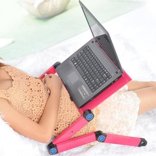 Laptop stand desktop bed lazy computer desk portable heightening pad cooling base folding lifting cervical spine