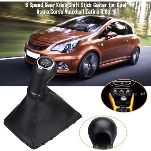 Newest 6 Speed Gear Shift Knob PU leather material Gear Knob Shift Stick Gaiter for Opel Astra Corsa Vauxhall Zafira B 05-10