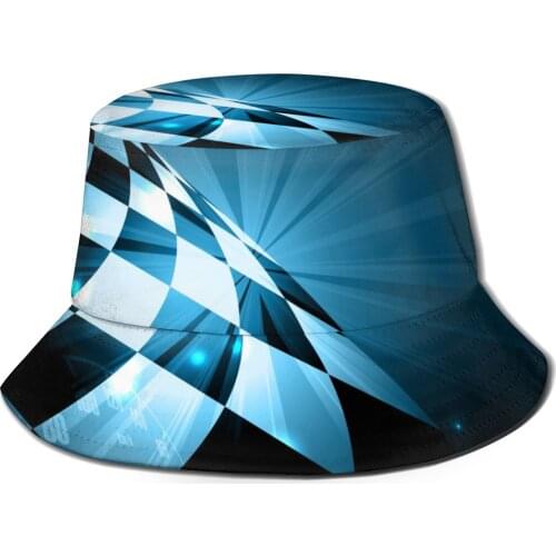 Bucket Hat Unisex Bob Caps Hip Hop Gorros Racing Checked Flag And Track Summer Panama Cap Beach Sun Fishing Hat