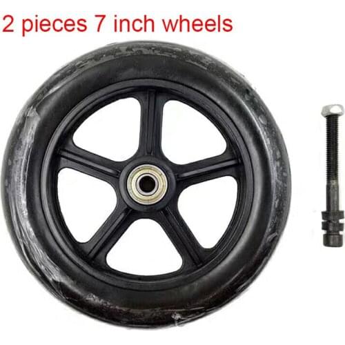 Wheelchair Front Wheel Universal Wheel Accessories 7-inch Wheel Tyre 2PCS 7" Solid Tire Wheelchair Wheel Front Small Wheel
