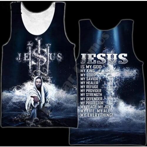 PLstar Cosmos God Christian Catholic Jesus Retro Streetwear 3DPrint Unisex Summer Casual Funny Unisex Vest TankTop Men/Women A2