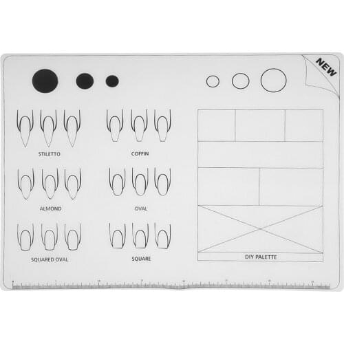 Nail Art Practice Silicone Mat Pad Polish Stamping Transfer DIY Palette