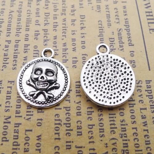 RAINXTAR Fashion 20pcs Alloy Skull Pendant Charms Skeleton Charms 15*18mm AAC1477